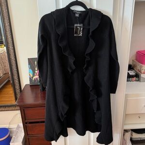 Grace cashmere black long sleeve knee length sweater